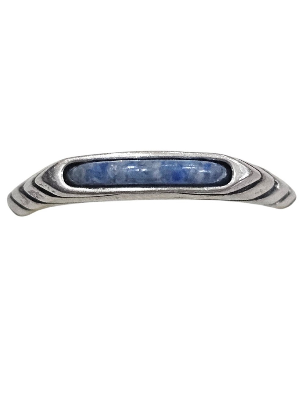 Carolyn Pollack Sterling Silver Lapis Lazuli Stackable Carved Band Ring - 9